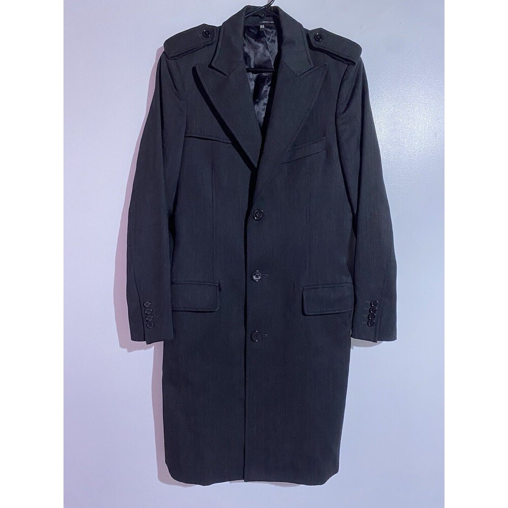 Zara Man Overcoat Medium Black‎ Wool Long Coat Business Professional Corpcore